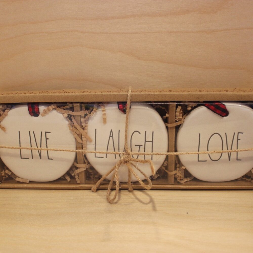 Rae Dunn Christmas Holiday Disc Ornaments - Set of 3 - Picture 4 of 4